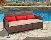 Beautiful Hand Wove Rattan Wicker 3 Seat Bench