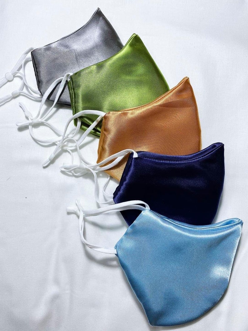 Silky Satin Classy Face Masks Wedding Mask 2layers With Etsy