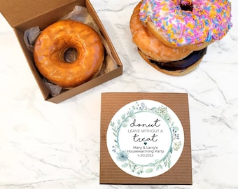 Housewarming Party Donut Box - Custom Donut Favors, Housewarming Party Favors, Edible Favors, Box for Donuts, Housewarming Party Ideas
