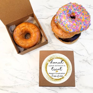 Graduation Party Donut Box - Custom Donut Favors, Graduation Party Favors, Edible Favors, Box for Donuts, Graduation Party Ideas, Grad Party