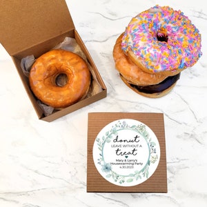 Housewarming Party Donut Box - Custom Donut Favors, Housewarming Party Favors, Edible Favors, Box for Donuts, Housewarming Party Ideas