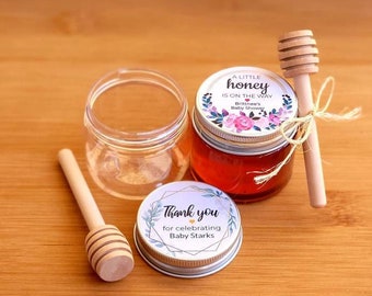 Honey Baby Shower Favors - DIY Shower Favors - Custom Honey Shower Favor - A Little Honey Is On The Way - Unfilled Jar - read description