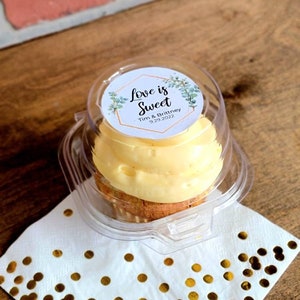 Custom Cupcake Container Cupcake Box and Label, Treat Favors, Wedding Cupcake, Birthday Cupcake, DIY Party Favor, Bridal Cupcake Favors image 1