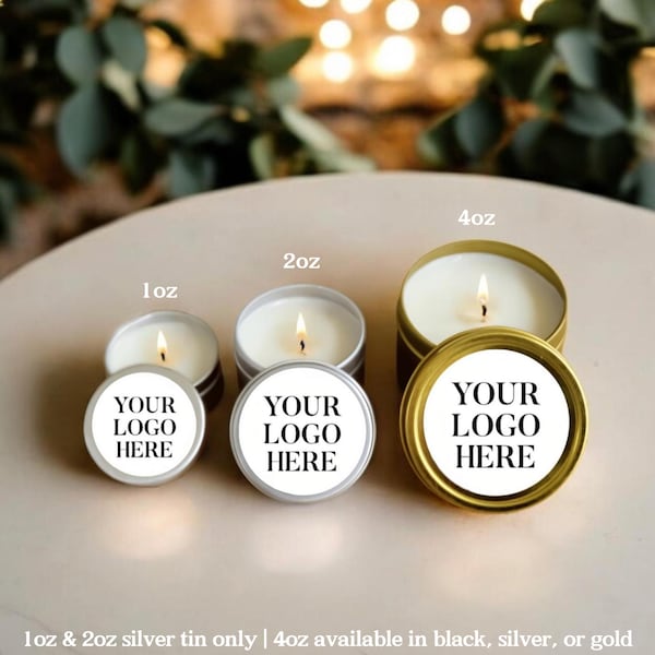 Logo Candles Bulk -Soy Wax- Corporate Logo, School PTO PTA, Company Staff Appreciation, Employee Gifts, Book Signing Swag, Realtor Giveaway