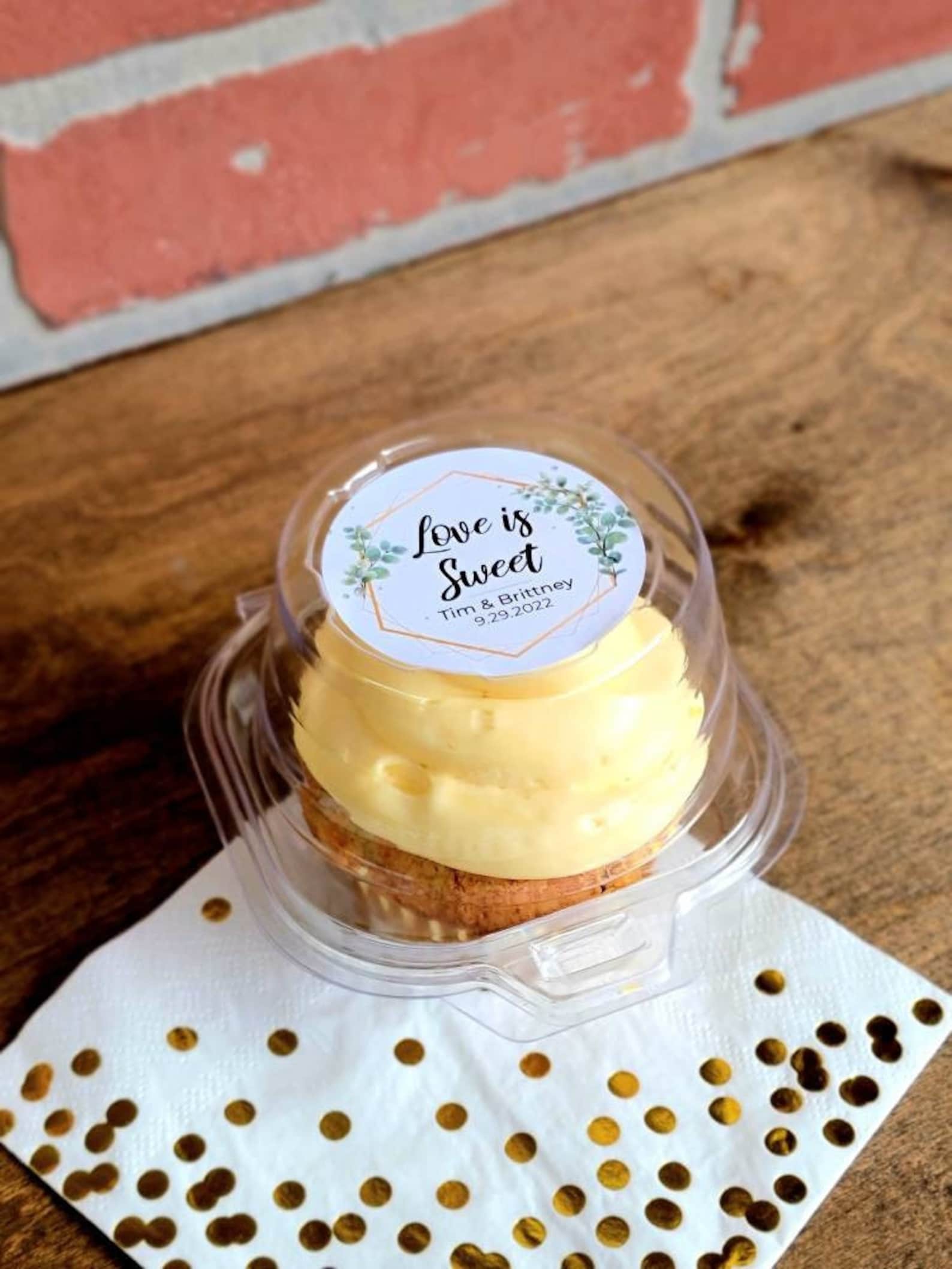 Custom Cupcake Container - Cupcake Box and Label, Treat Favors, Wedding ...