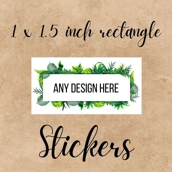 1 x 1.5 inch RECTANGLE stickers - Custom Labels, Custom Stickers, Logo Labels, Wedding Stickers, Personalized Labels, Business Stickers