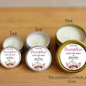 Little Pumpkin Girl Baby Shower Candle Favors - FULLY ASSEMBLED - Custom Fall Baby Candles, Pink Pumpkin Baby Shower Favor, Pumpkin Themed