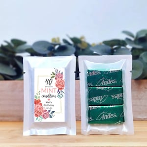 Birthday Andes Mint Chocolate Favors - Birthday Mints, Personalized Mints, Andes Mint Favors, Adult Birthday Party Ideas, Edible Party Favor