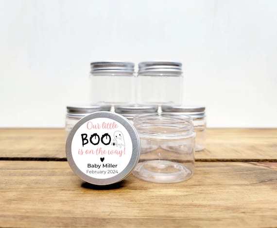 Little Boo Girl Mini Jar Favors empty Jars W/ Custom Lids DIY Candy Jar  Favors, Custom Halloween Ghost Baby Shower Favor, Pink Little Boo 