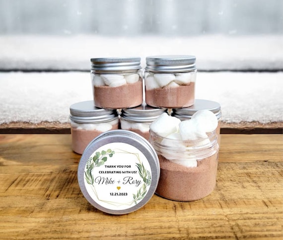 Wedding Hot Chocolate Jar Favors Winter Wedding Ideas Wedding Hot Cocoa Winter Wedding Favor Love is Sweet Favor Unique Wedding Favors Etsy