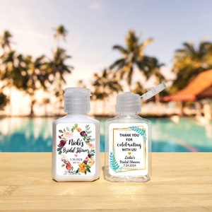 Bridal Shower Sunscreen Favors, Bridal Sunscreen Favors, UNFILLED Personalized Sunscreen Bottles, Bridal Shower Favors, Floral Bridal Summer