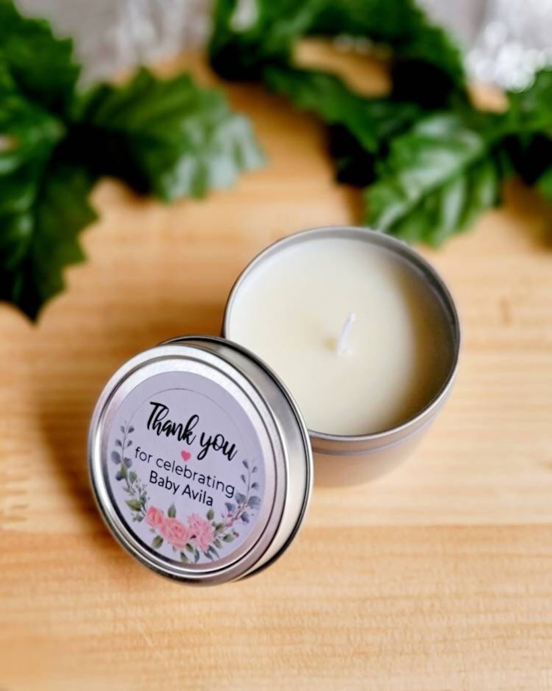 4 Oz Candle Favors W/ Custom Label - Natural Soy - Scented - Wedding ...