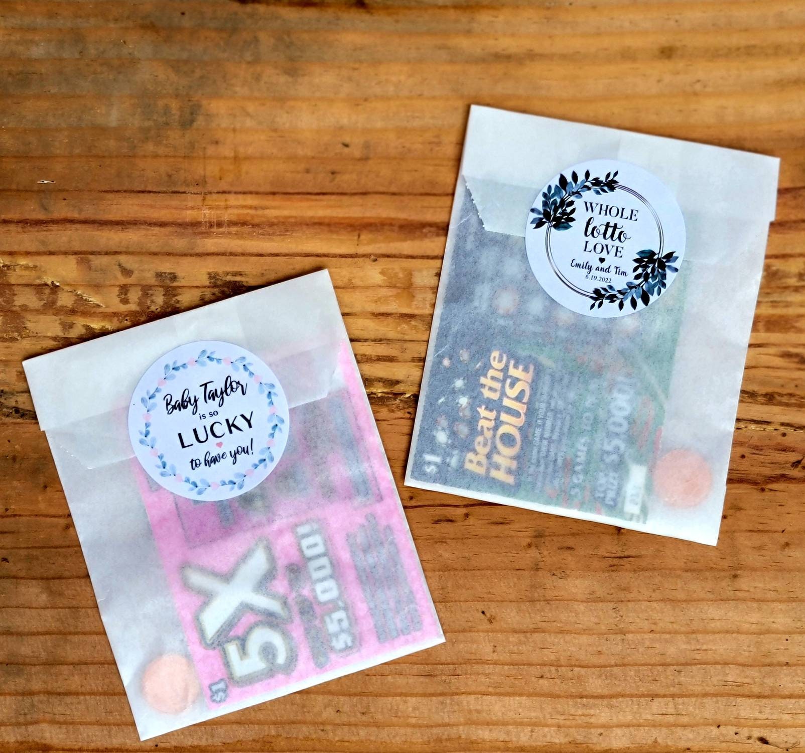 Lottery Ticket Favors - Custom Labels & Bags, DIY Party Favors, Lotto…