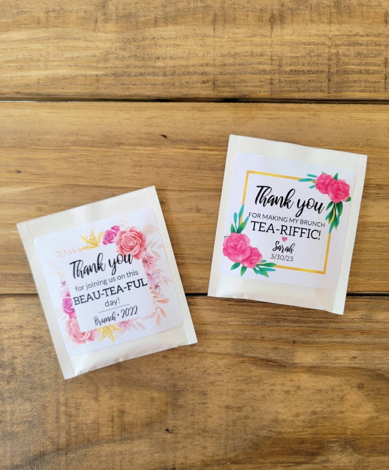 Personalized Tea Bag Favors w/ Custom Label Brunch Tea Favors, Brunch Favors, Brunch, Love Is Brewing, Brunch Tea Party, Bridal Brunch image 1