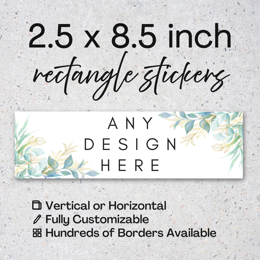 2.5x8.5 Inch RECTANGLE Stickers – Custom Labels, Personalized Packaging ...
