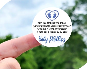 Blue Boy Prayer Candle Stickers - Boy Poem Baby Shower Labels, Boy Prayer Candle Stickers, Blue Prayer Candle Labels, Stickers for Candles