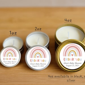 Boho Rainbow Baby Shower Candle Favors - FULLY ASSEMBLED - Custom Boho Shower Candles, Rainbow Thank You Favors, Boho Rainbow Theme Favor