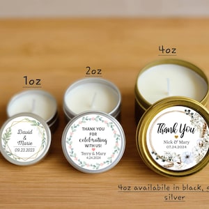 Wedding Candle Favors - FULLY ASSEMBLED - Natural Soy - Custom Candle Favors, Unique Wedding Ideas, Bulk Wedding Candles, Personalized Favor