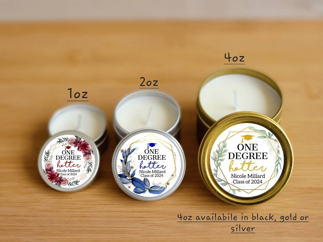 One Degree Hotter Candle Favors FULLY ASSEMBLED Natural Soy Custom