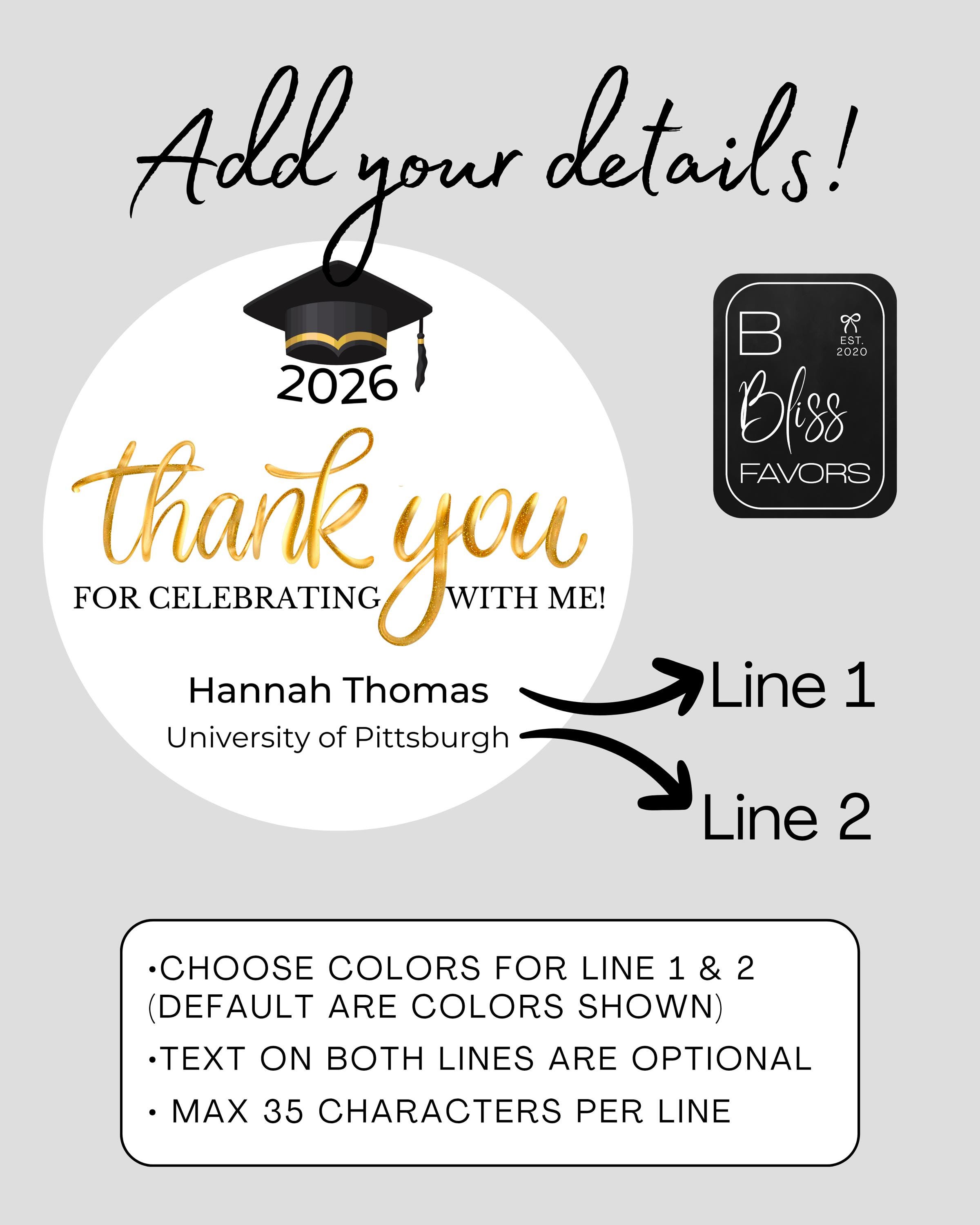 2026 Thank You Treat Bags – Graduation Party Favor Bags, Class of 2026 ...