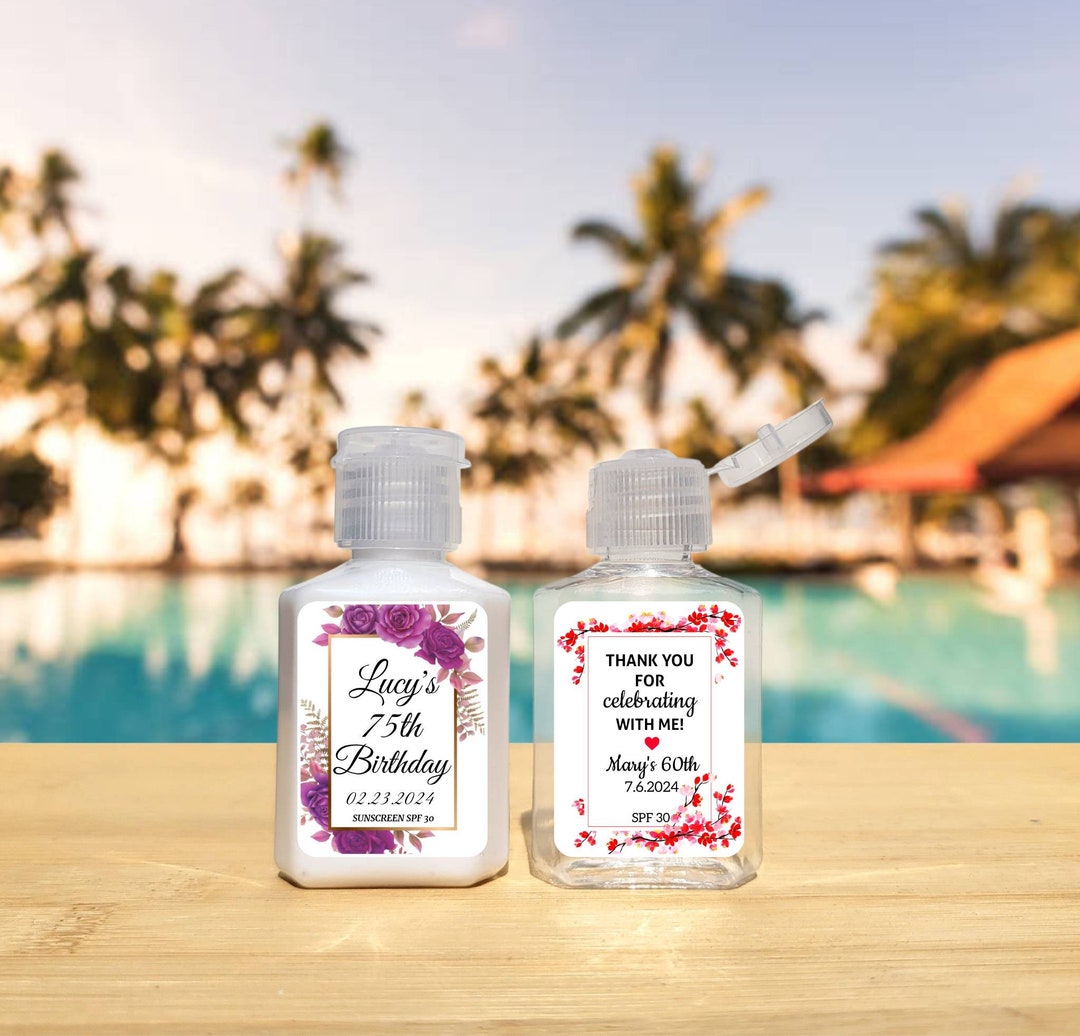 Birthday Sunscreen Favors, Birthday Party Sunscreen Favor, UNFILLED ...