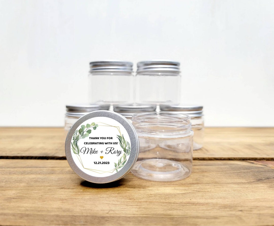 Wedding Mini Jar Favors Custom Jar Labels, Empty Jars With Lid, DIY