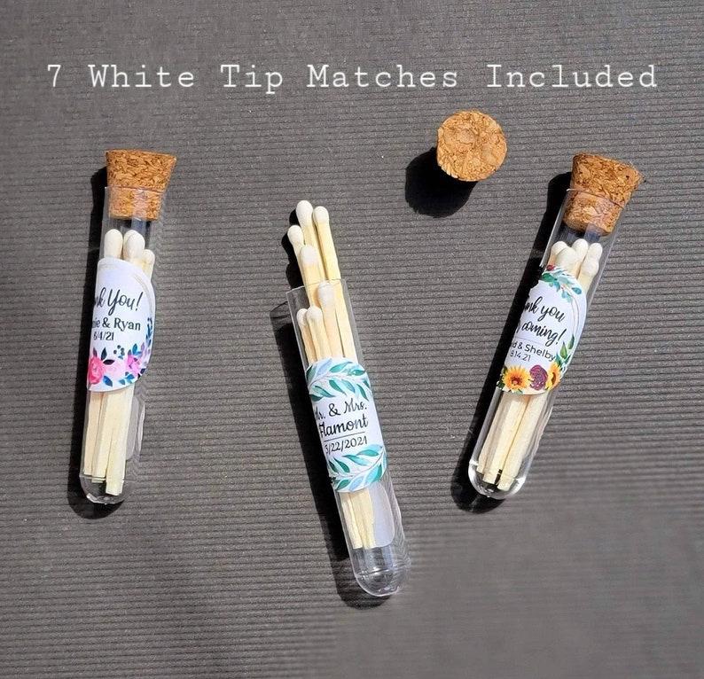 Custom Match Favors Mini Match Favor, Bridal Shower Matches, Baby Shower Matches, Match in Jar, Personalized Matches, Matches with Labels image 2