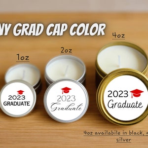 2025 Graduate Candle Favors - FULLY ASSEMBLED - Natural Soy - Graduation Candle Favors, Grad Party Ideas, Graduation Favor, Class of 2025