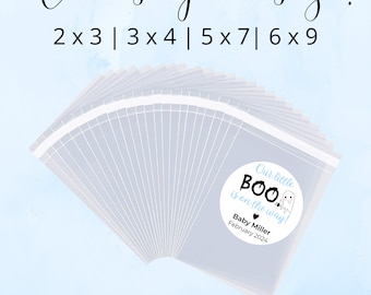 Little Boo Boy Treat Bags - Bags & Labels -Self Seal- Custom Ghost Baby Shower Cookie Bags, Halloween Baby Favor Bag, Blue Little Boo Theme
