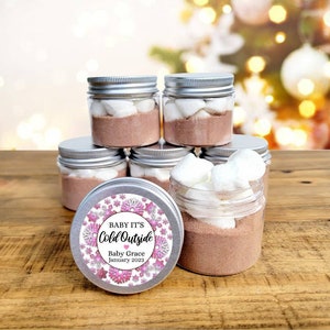 Hot Chocolate Jar Favors - Baby Shower Favors, Winter Favors, Unique Favor, Baby Shower Hot Chocolate, Hot Cocoa Favor, Winter Baby Shower
