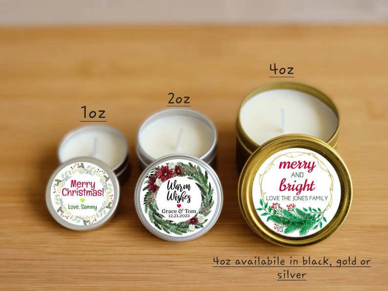 Holiday Candle Favors FULLY ASSEMBLED Natural Soy Custom Etsy