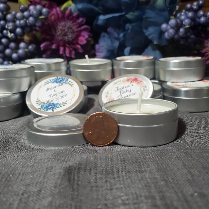 Set of 20 Vanilla Mini Candle Favors w/ Custom Label Natural Etsy