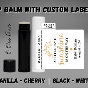 A Little Ray of Sunshine Lip Balm Favors - PRE-ASSEMBLED - Vanilla or Cherry - Boho Sunshine Baby Shower Favors, Sunshine Theme Lip Balm