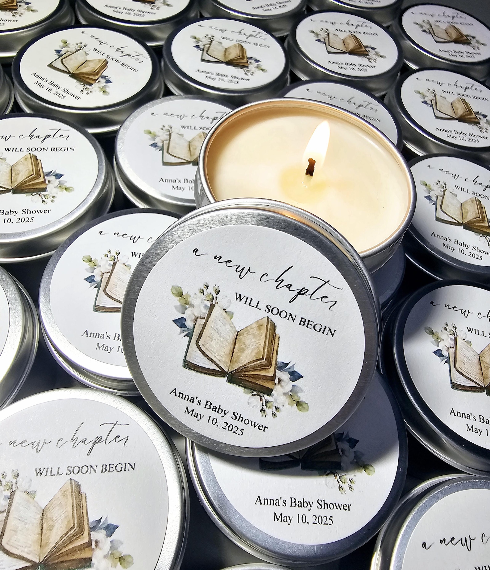 New Chapter Baby Shower Candle Favors - FULLY ASSEMBLED - Storybook ...