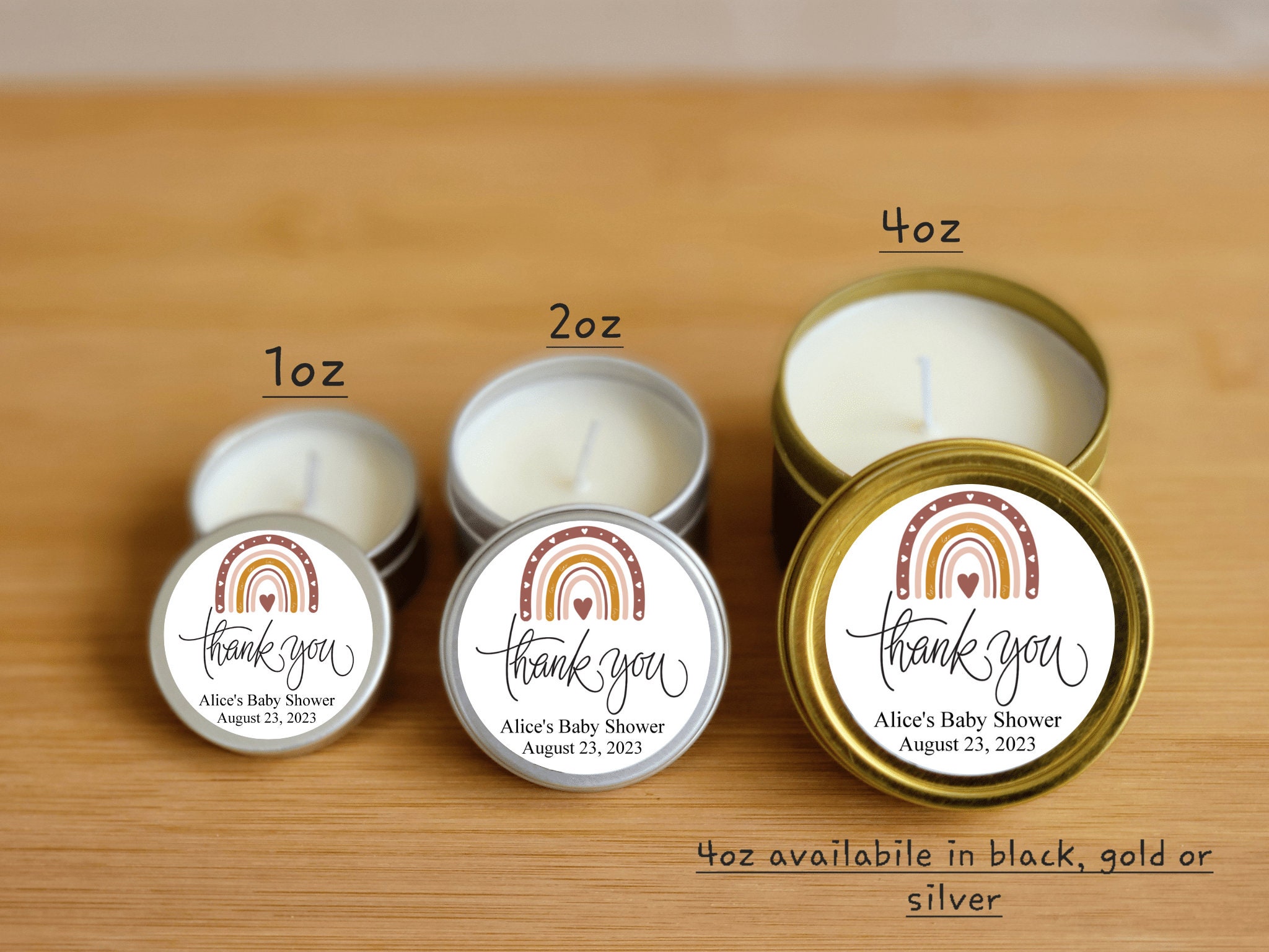 Boho Rainbow Baby Shower Candle Favors - FULLY ASSEMBLED - Custom Boho ...