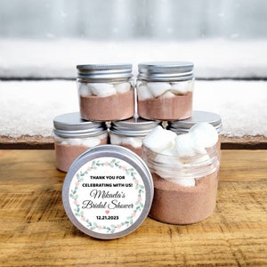 Hot Chocolate Jar Favors - Bridal Shower Favors, Winter Favor Ideas, Bridal Shower Hot Chocolate, Hot Cocoa Favor, Winter Bridal Shower