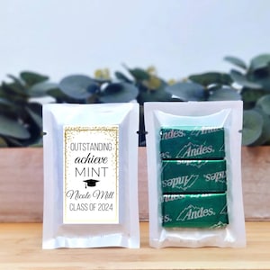 Grad Party Andes Mint Chocolate Favors - Graduation Party Mints, Personalized Mints, Andes Mint Favors, Grad Party Ideas, Achieve-MINT, 2025