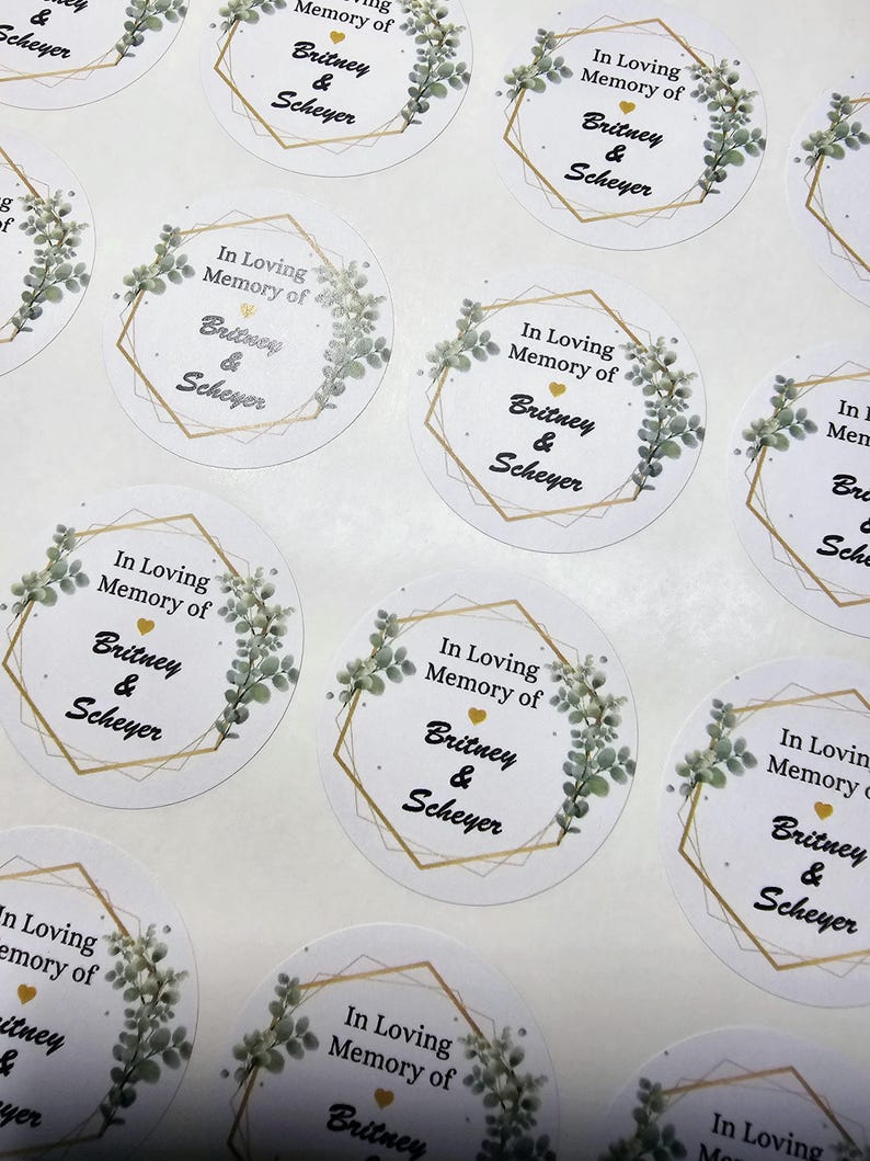 Funeral Sticker Frame Memorial Stickers, Custom Labels for Celebration of Life, Funeral ...