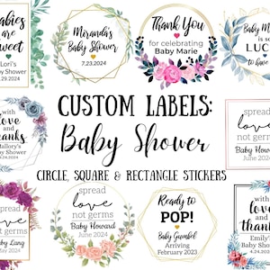 Baby Shower Stickers - Custom Baby Shower Labels, Party Labels, Bottle Labels, Personalized Labels, Baby Shower Favor Ideas, DIY Baby Shower