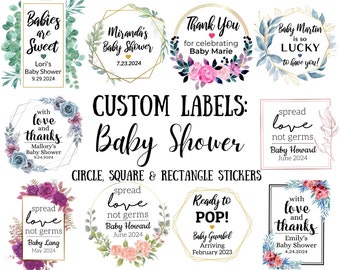 Baby Shower Stickers - Custom Baby Shower Labels, Party Labels, Bottle Labels, Personalized Labels, Baby Shower Favor Ideas, DIY Baby Shower