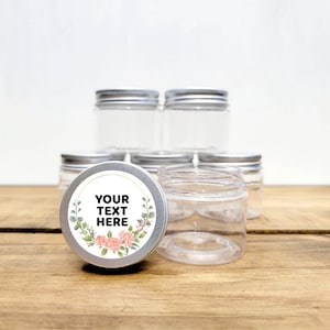 Mini Jar Favors - Custom Jar Labels, Empty Jars with Lid, DIY Party Favors, Candy Buffet Party Ideas, Candy Jar Favor, Custom Candy Jar