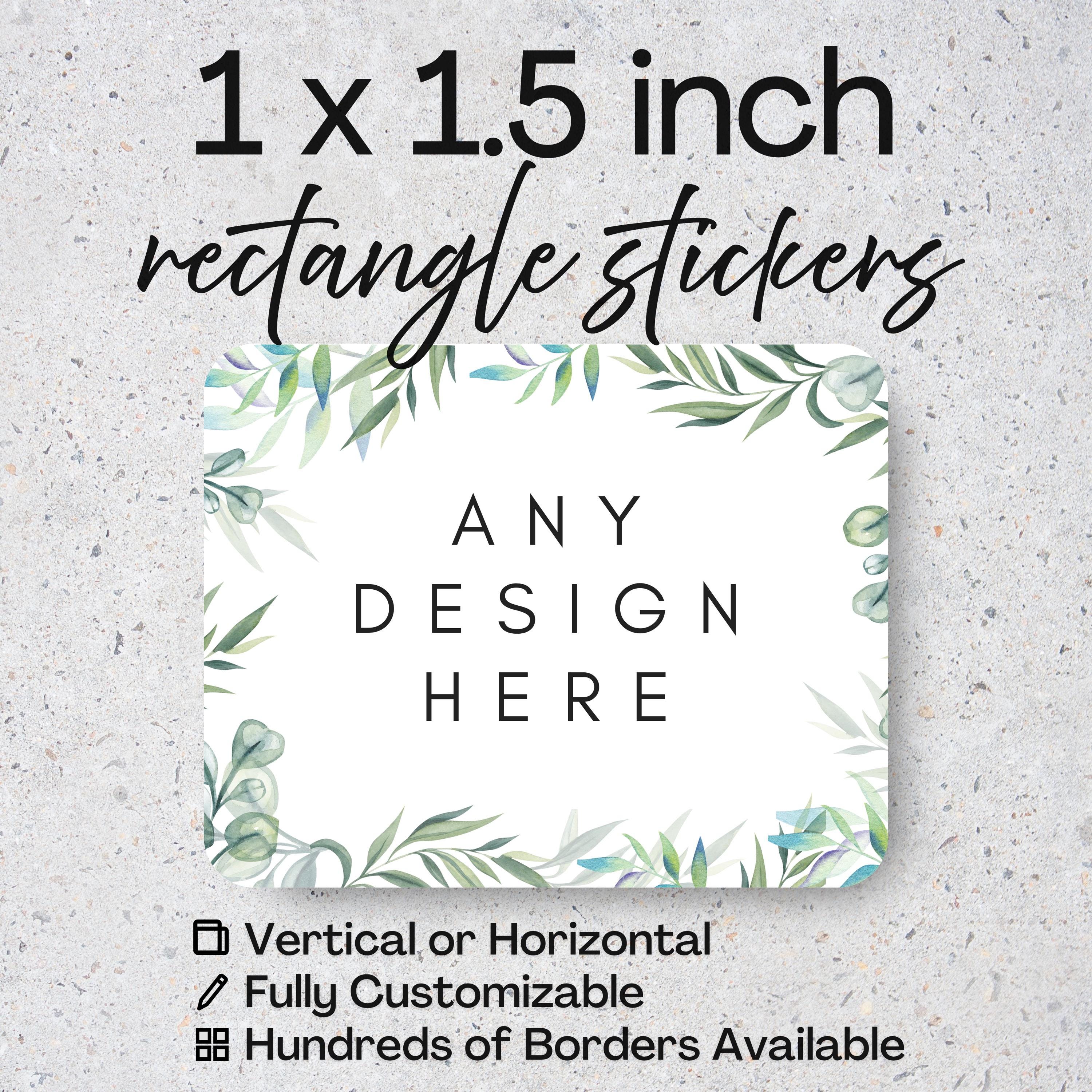 1x1.5 Inch RECTANGLE Stickers – Custom Mini Labels, Personalized Favor ...