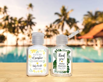 Baby Shower Sunscreen Favors, Self Care Favors, Sunscreen Favor, UNFILLED Personalized Sunscreen Bottles, Little Ray of Sunshine, Beach Baby