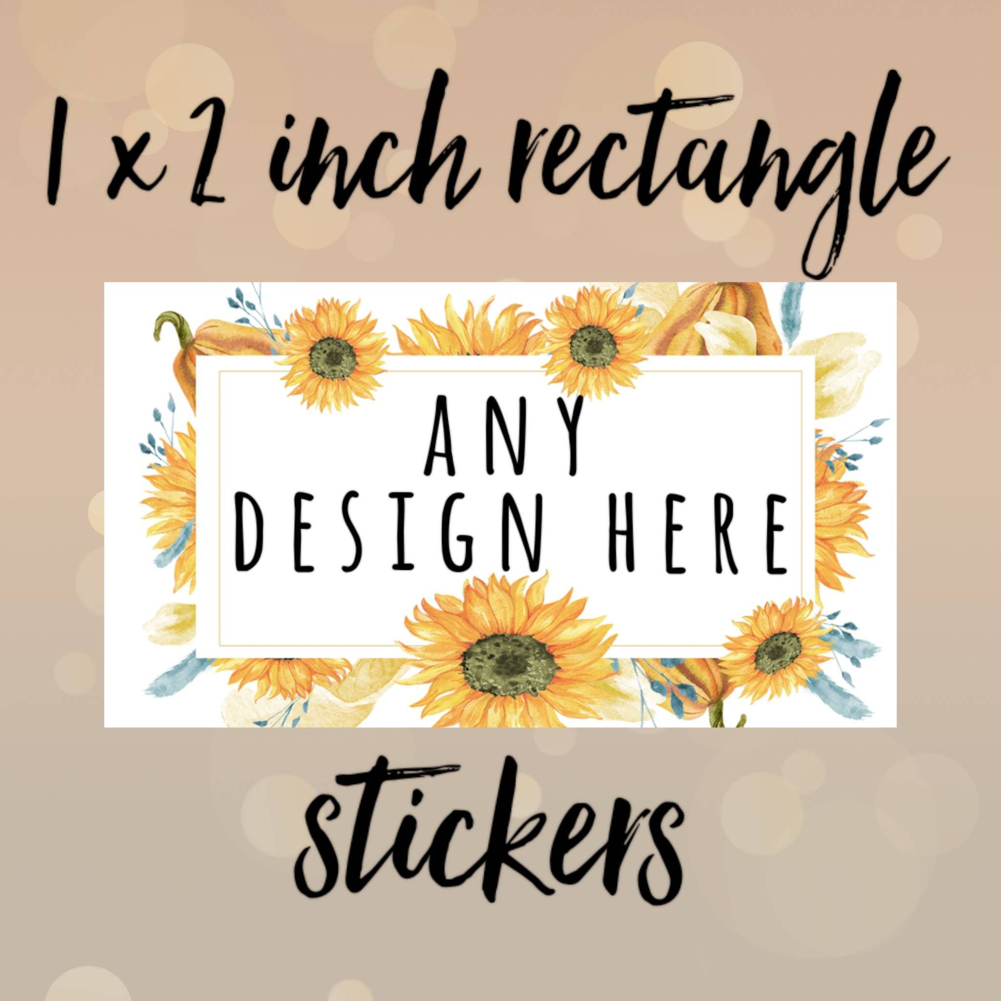 1 X 2 Inch RECTANGLE Stickers - Custom Labels, Custom Stickers, Logo ...