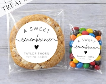 Sweet Remembrance Treat Bags – Funeral Favor Bag, Simple Memorial Heart Design, Celebration of Life, Minimalist Sympathy Cookie Candy Favors