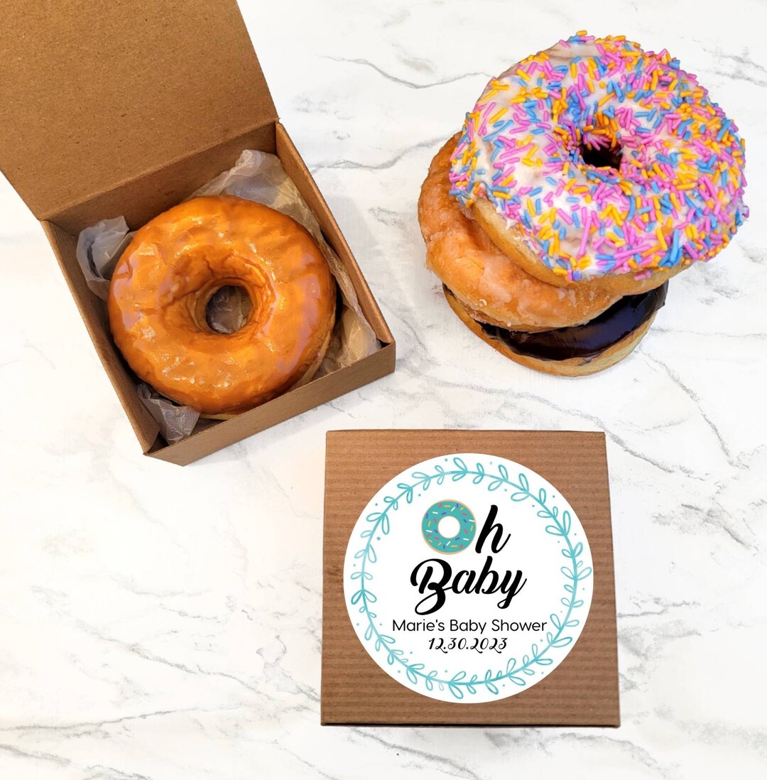Baby Shower Donut Box Custom Donut Favors, Boy Baby Shower Donuts