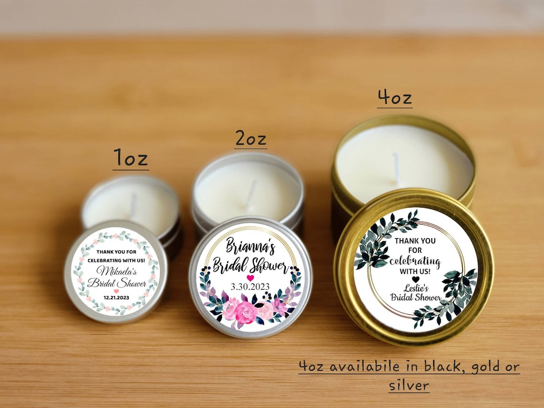 Bridal Shower Candle Favors - FULLY ASSEMBLED - Natural Soy - Custom ...