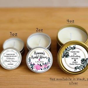 Bridal Shower Candle Favors - FULLY ASSEMBLED - Natural Soy - Custom Candle Favors, Bridal Shower Ideas, Custom Bridal Shower Favors, Unique