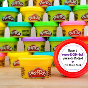 End of School Party Play Dough Custom Favors - Kid Party Favors, Play Doh Favors, Children Summer Break, Party Goodie Bags, Classroom Gifts