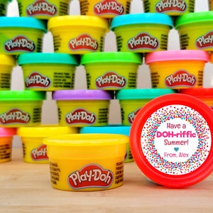 School Party Play Dough Custom Favors - Kid Party Favors, Play Doh Favors, Children Summer Break, Party Goodie Bags, Classroom Gifts, End of
